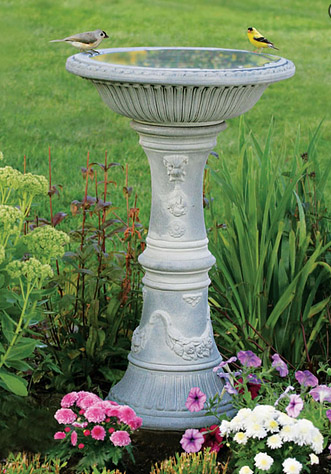 CRESNT FLORENTINE BIRDBATH